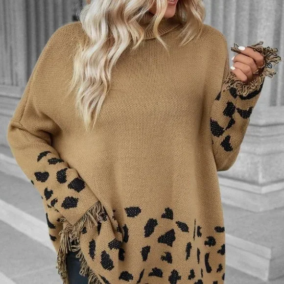 Tan Womens Batwing Sweater - Picture 6 of 6